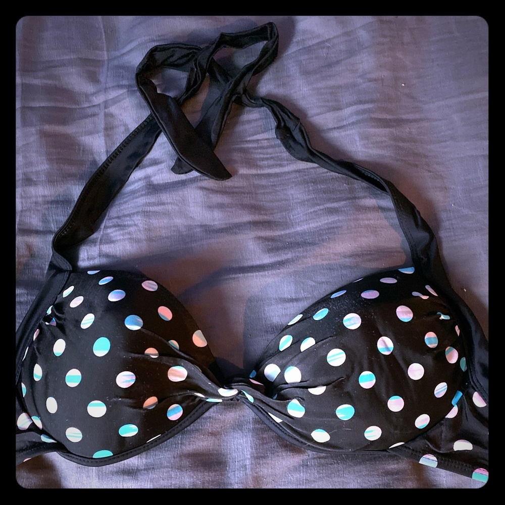 COLORFUL POLKA DOT PUSH UP BIKINI TOP